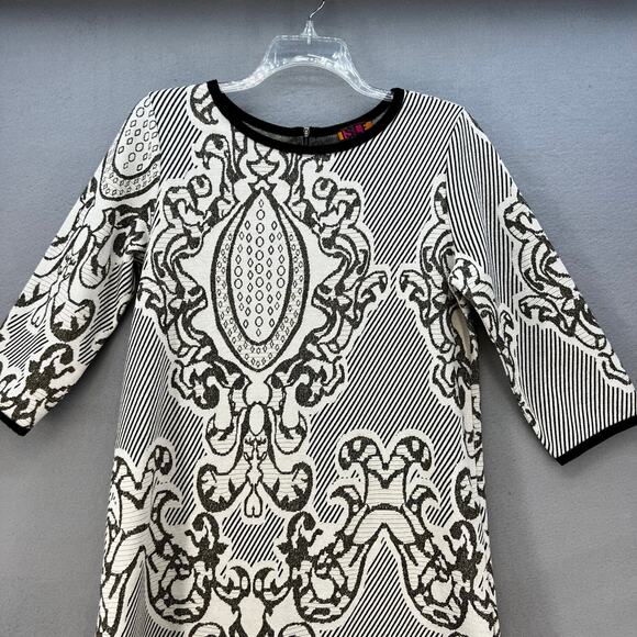 Isle by Melis Kozan Dress Women's Large White Black Knee Length Classic Cocktail - Picture 3 of 11
